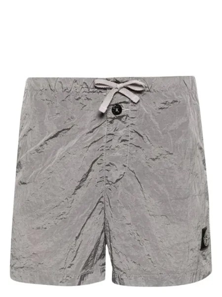 Stone Island плавки-шорты с нашивкой Compass, серый