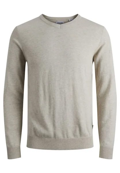 Свитер JJEEMIL V-NECK NOOS Jack & Jones, овсяный