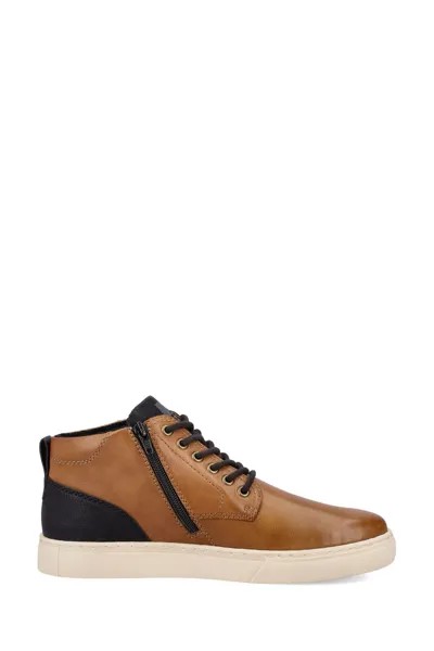 Коричневые мужские туфли Evolution на молнии Rieker, коричневый