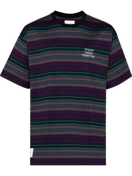 WTAPS полосатая футболка, фиолетовый