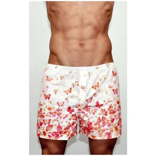 Мужские трусы-шорты розовые с красными бабочками Romeo Rossi Shorts RR00304 M (46)