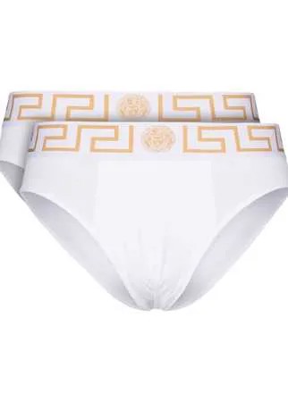 Versace комплект из двух трусов-брифов с узором Greca
