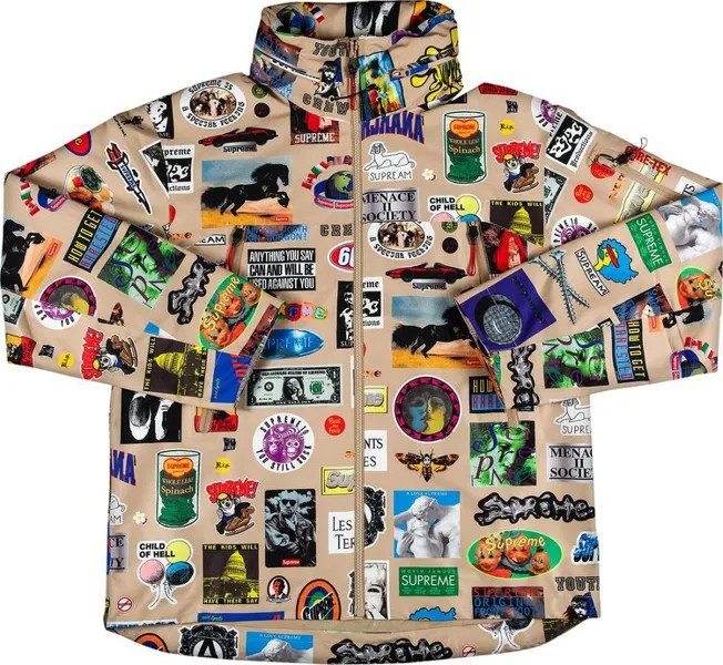Куртка Supreme GORE-TEX Stickers Shell Jacket 'Tan', загар