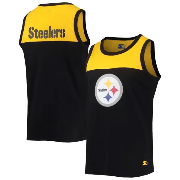 Мужская базовая модная майка Pittsburgh Steelers Team Touchdown черного/золотого цвета Starter