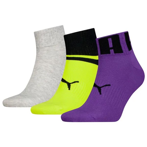 Носки Puma Big Logo 3 Units Quarter short 3 шт, разноцветный