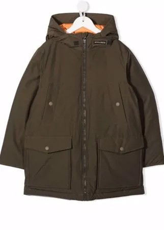 Woolrich Kids пальто на молнии с капюшоном