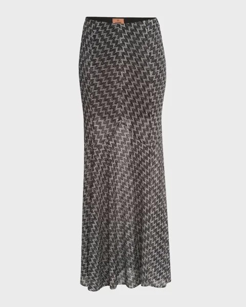 Макси-юбка с металлизированным шевроном и шевроном Missoni, цвет S91K1Black And Silv