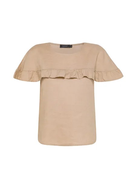 Koan Collection Льняная блузка с рюшами, бежевый