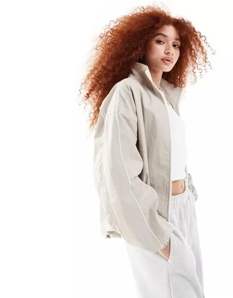 Бежевая спортивная куртка с окантовкой ASOS