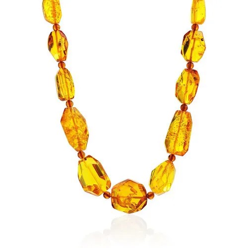 Колье AmberHandmade, янтарь, длина 54 см, коричневый, желтый