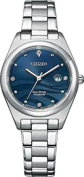 Японские наручные  женские часы Citizen EW2600-83L. Коллекция Super Titanium