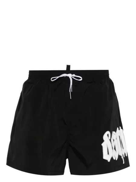Плавки-шорты с логотипом Gothic Dsquared2, черный