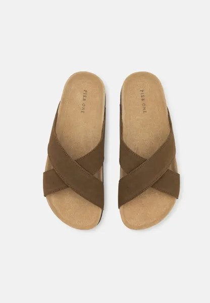 Тапочки LEATHER UNISEX Pier One, светло-коричневый
