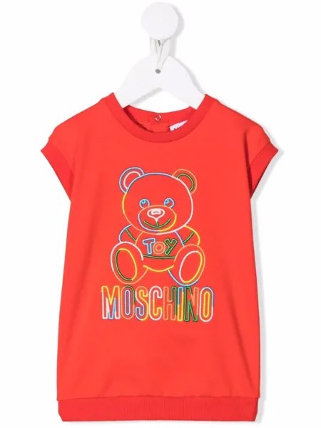 Moschino Kids платье-свитер Teddy Bear