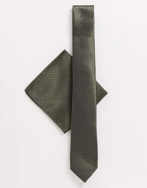 Галстук и платок для пиджака Harry Brown-Зеленый цвет