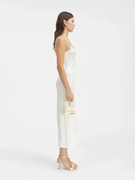 Очаровательное платье с логотипом Ла-роб Нотте Jacquemus, белый