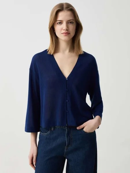 Кардиган в рубчик с v-образным вырезом Ovs, цвет navy blue