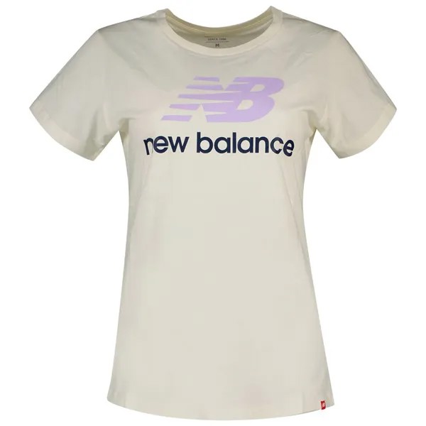 Футболка New Balance Essentials Stacked Logo, бежевый