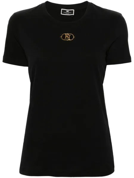 Elisabetta Franchi футболка с логотипом, черный