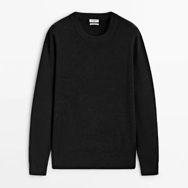 Свитер Massimo Dutti Loose-fit Milano Knit - Studio, черный