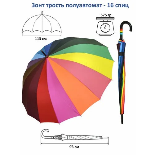 Зонт-трость MIZU, мультиколор