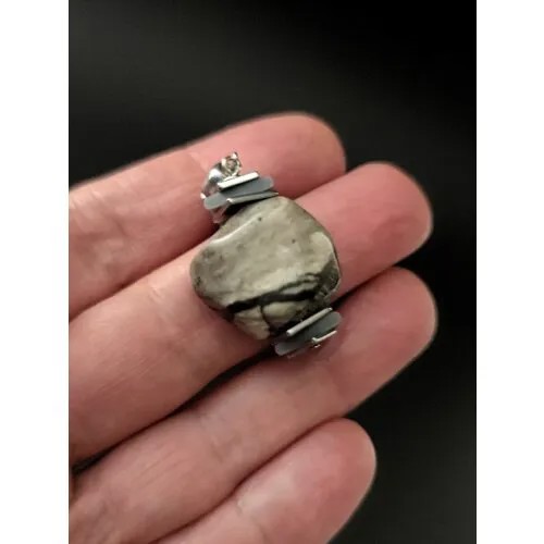 Кольцо myartofstones, яшма, размер 17, серый