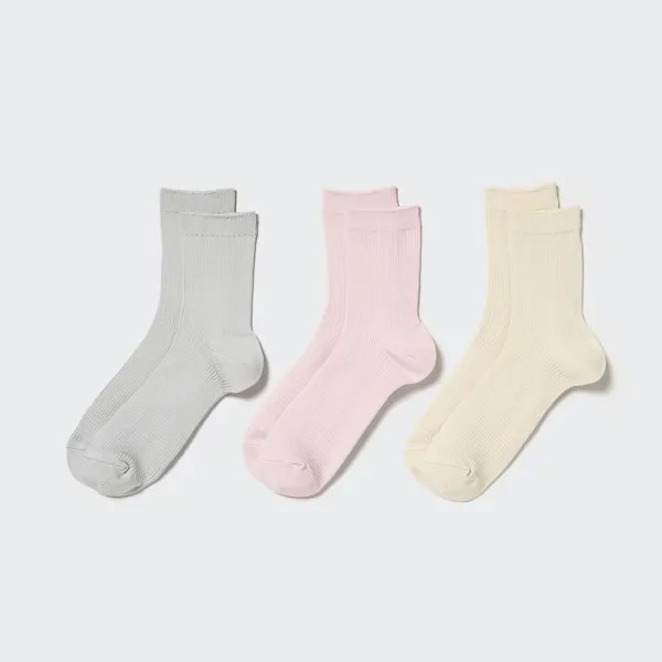 Носки (3 пары) UNIQLO, светло-серый