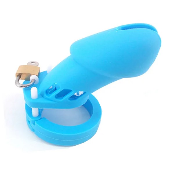 Синяя силиконовая клетка верности CB6000 интимные изделия мужской мастурбатор устройство верности JJ Lock кольца на член