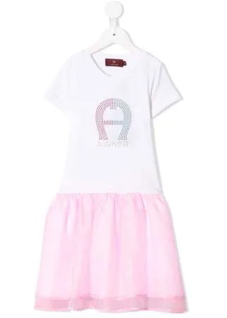 Aigner Kids платье с юбкой из тюля