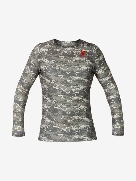 Футболка с длинным рукавом детская MadGuy Camo-Line, Зеленый