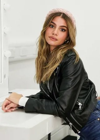 Розовый плетеный обруч для волос с плиссированной отделкой ASOS DESIGN