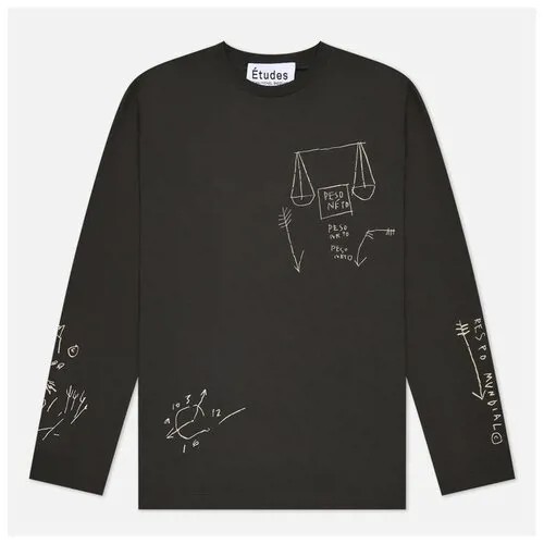 Мужской лонгслив Etudes x Jean-Michel Basquiat Wonder Peso Neto серый, Размер M