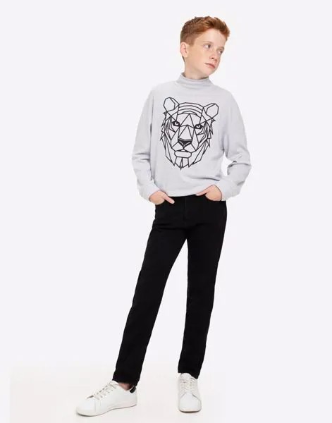 Чёрные утеплённые джинсы Slim для мальчика Gloria Jeans