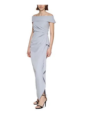VINCE CAMUTO Женское Серое Вечернее Платье С Каскадными Рюшами и Разрезом Petites 2P