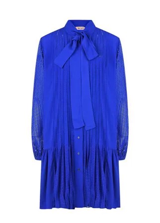 Синее платье с воротником аскот No. 21