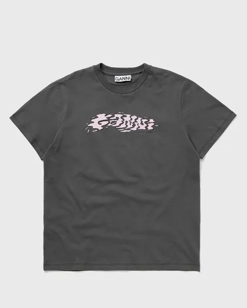 Топ Ganni Future Heavy Jersey Ganni Relaxed Tee, цвет volcanic ash