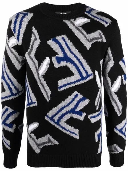 Fendi свитер с жаккардовым логотипом
