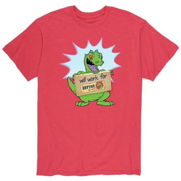 Мужская рабочая футболка Rugrats Reptar Licensed Character