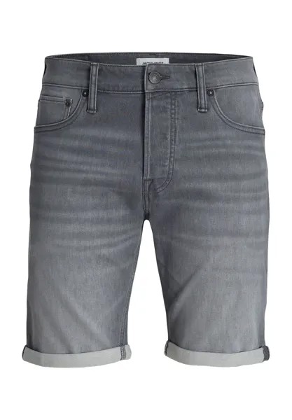 Джинсы-бермуды, пятикарманные, карманные с заклепками, мужские Jack & Jones, цвет Grey Denim