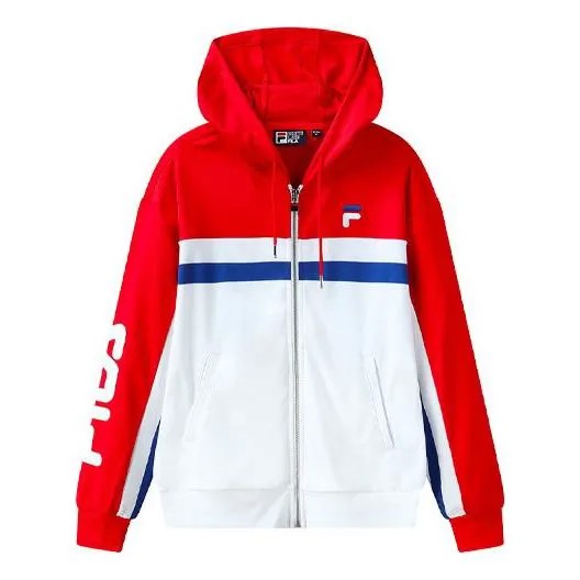 Куртка FILA Logo Knit Hooded Jacket Red, красный