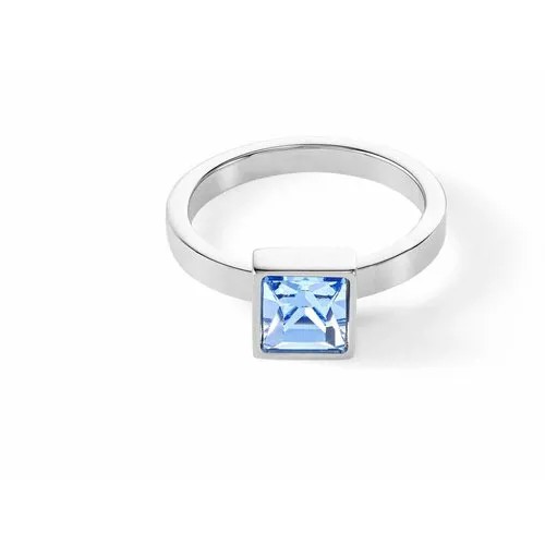Кольцо Coeur de Lion, горный хрусталь, кристалл, размер 16.5, голубой, серый