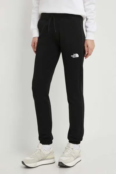 Хлопковые спортивные штаны The North Face, черный