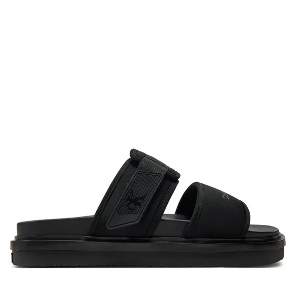 Шлепанцы Calvin Klein Jeans Double Bar Sandal Wb In Br YM0YM00946 Triple Black 0GT, черный