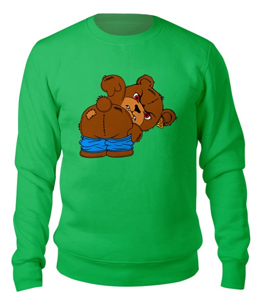 Свитшот унисекс Printio ?happy bear? зеленый S