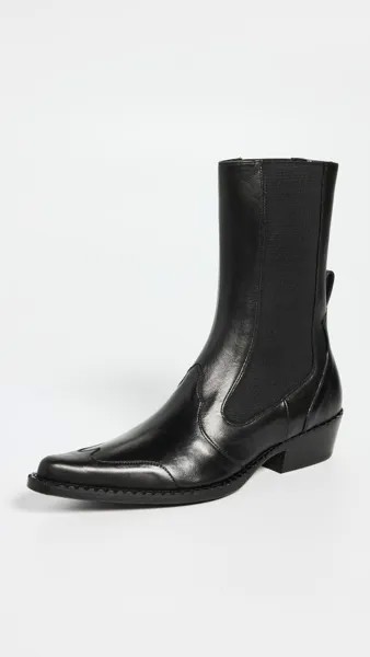 Ботинки BY FAR Otis Black Nappa Leather Booties, черный