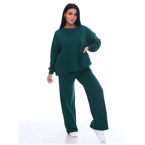 Костюм Toontex, толстовка и брюки, повседневный стиль, оверсайз, размер 50, зеленый