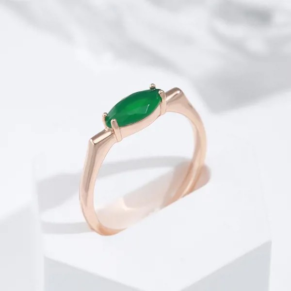 Геометрический зеленый циркон Женские минималистские кольца для пальцев Мода Золотая вечеринка Ежедневные ювелирные изделия