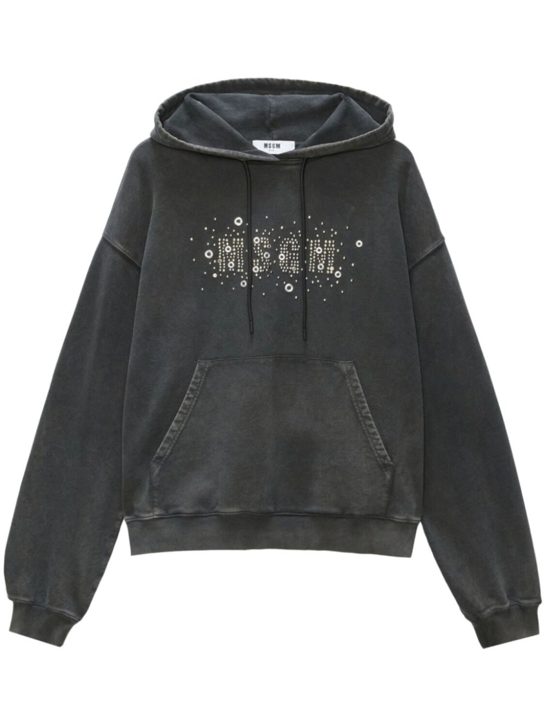 MSGM худи с логотипом и заклепками, черный