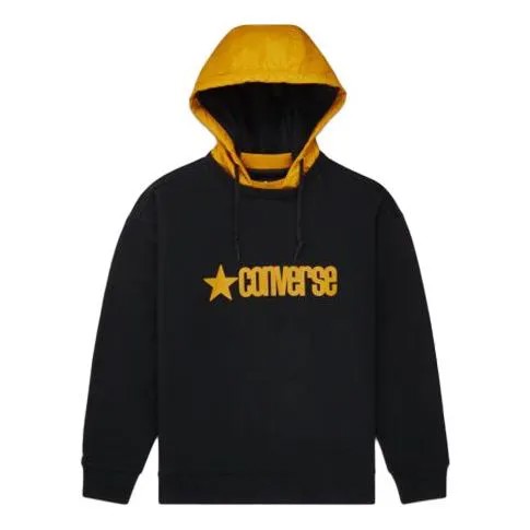 Толстовка Converse Logo Letter Hooded Sports Sweater Men Black, черный