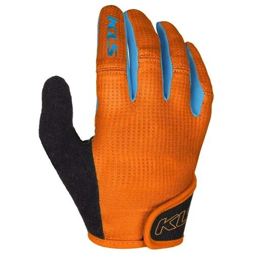 Перчатки KLS YOGI оранжевые, S, с длинными пальцами, ладонь с гелевыми вставками, силиконовое напыление на пальцах